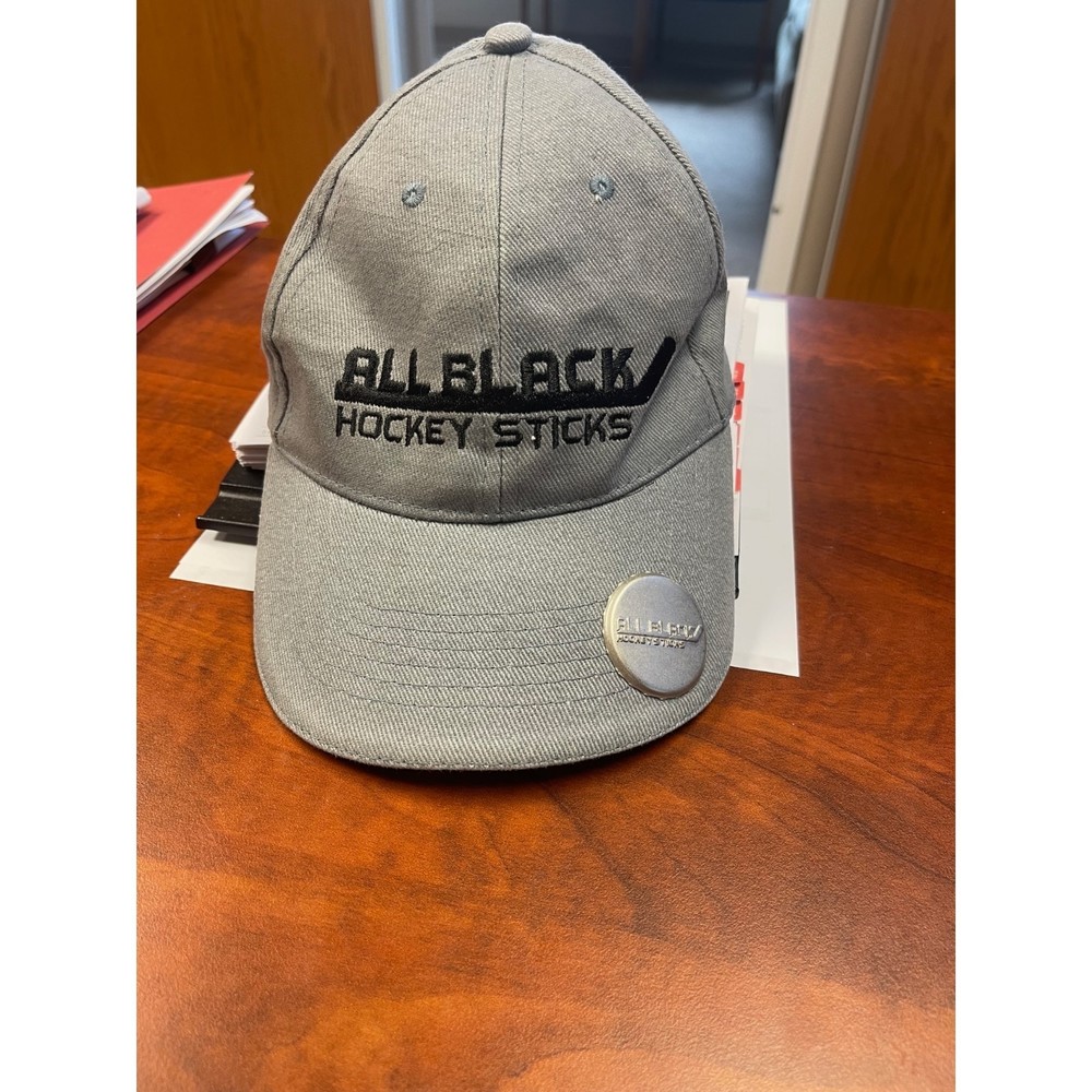 All Black Hockey Sticks Cap with Bottle Opener in Bill of Hat